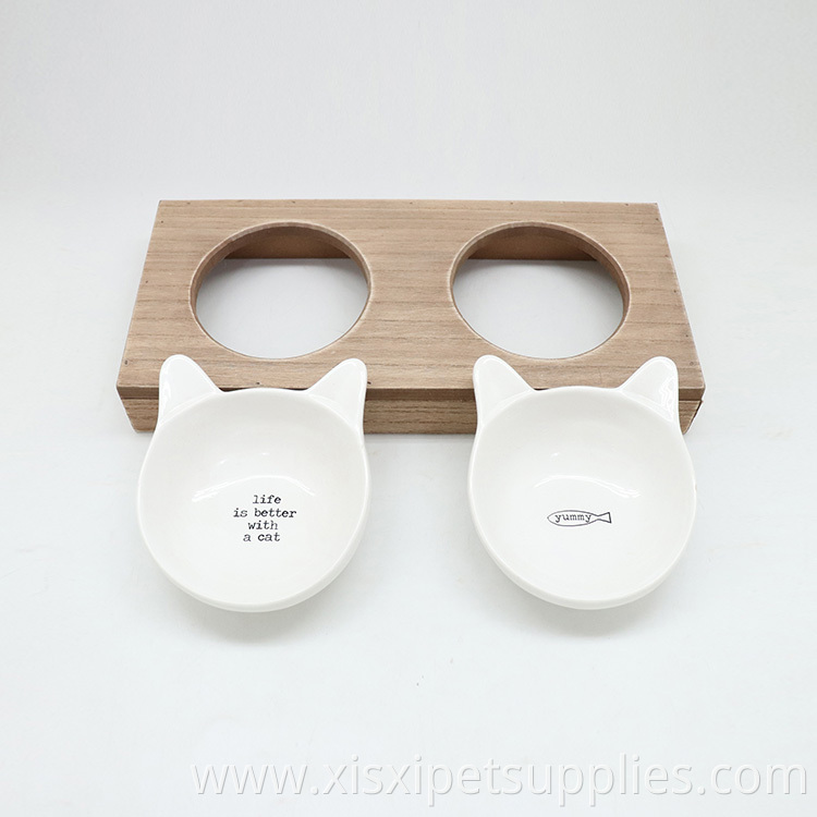 Wholesale Dog Feeder Bowl Luxury Pet Bowl With Wooden Holder